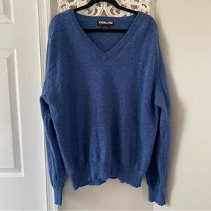 Kirkland Men's Cashmere V-Neck Sweater Size XL Preppy Quiet Luxury Classic